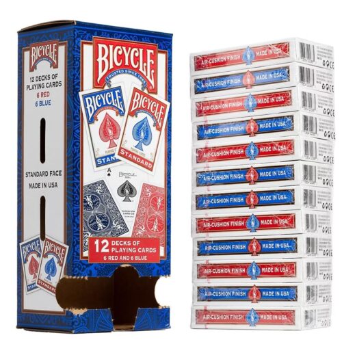 71gCPQyUVVL._SL1098_ Bicycle Standard Playing Cards in Mixed Case Red/Blue(12pk) with individual hang tabs on deck by USPCC