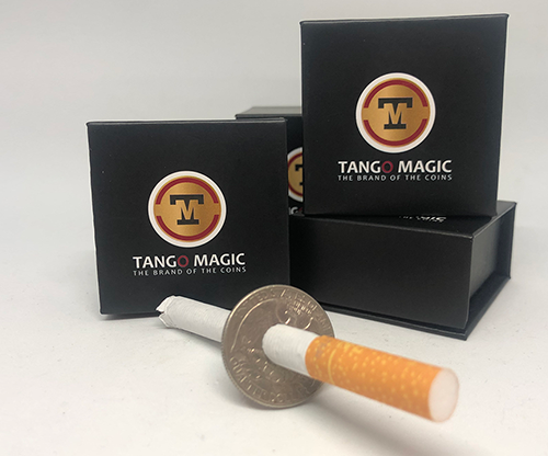 Cigarette Thru Quarter (2 sided)(D0075) by Tango - Trick
