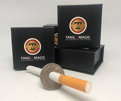 Cigarette Thru Quarter (One Sided) D0013 by Tango Magic - Trick