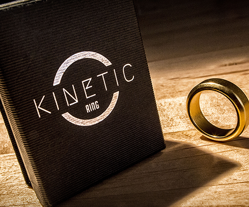 54525-full Kinetic PK Ring (Gold) Beveled size 10 by Jim Trainer - Trick