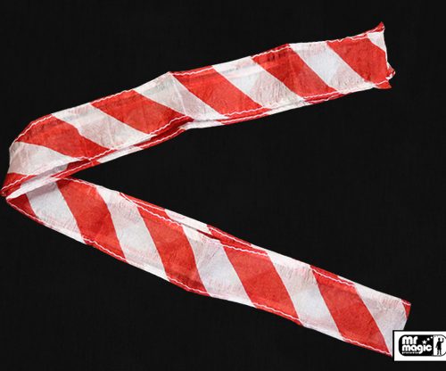 Thumb Tip Streamer Zebra 3' (Red and White) by Mr. Magic - Trick