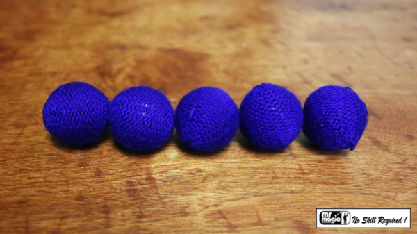60971-full Crochet 5 Ball combo Set (1"/Blue) by Mr. Magic - Trick