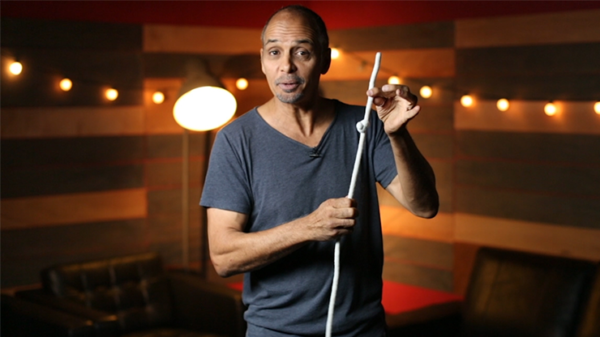 62327-alt2 Amazing Acrobatic Knot with extra knot Blue and Yellow (Gimmicks and Online Instructions) by Daryl - Trick