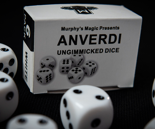 68868-full NON GIMMICKED DICE 6 PACK/WHITE by Tony Anverdi - Trick