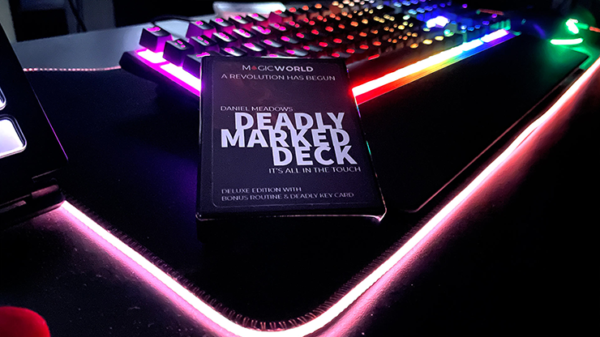 69215-full DEADLY MARKED DECK BLUE BICYCLE (Gimmicks and Online Instructions) by MagicWorld - Trick