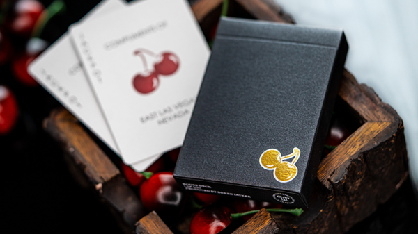 69937-full Cherry Casino House Deck (Monte Carlo Black and Gold) Playing Cards by Pure Imagination Projects