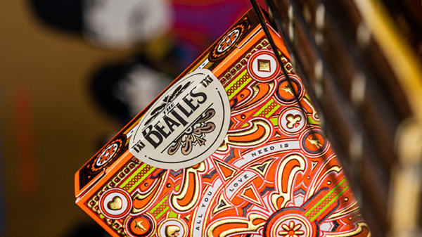 71432-alt1 The Beatles (Orange) Playing Cards by theory11