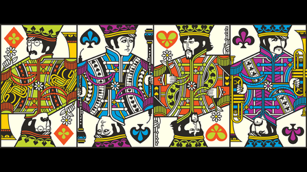 71433-alt5 The Beatles (Pink) Playing Cards by theory11