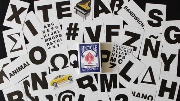 71508-full Bicycle Special LETTERS Blue Playing Cards (plus 10 Online Effects)