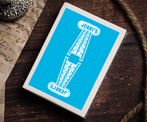 Jerry's Nugget (Icey Blue) Marked Monotone Playing Cards