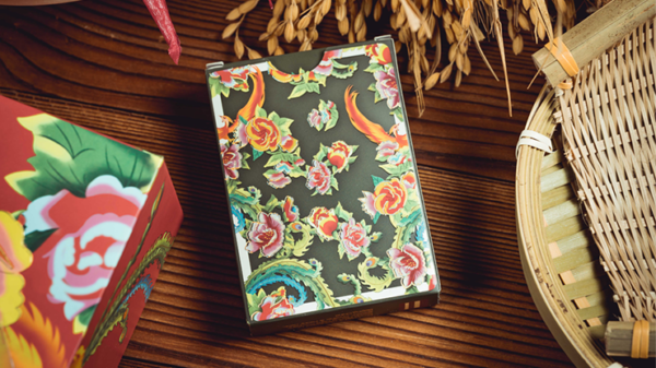 74731-alt1 Phoenix and Peony (Green) Playing Cards by Bacon Playing Card Company