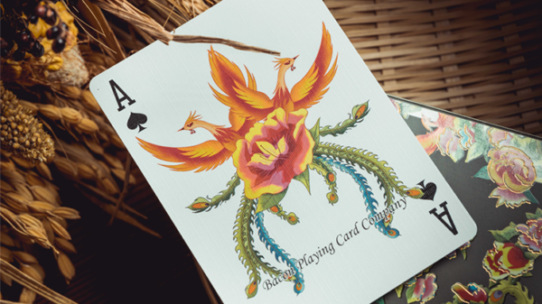 74731-alt3 Phoenix and Peony (Green) Playing Cards by Bacon Playing Card Company