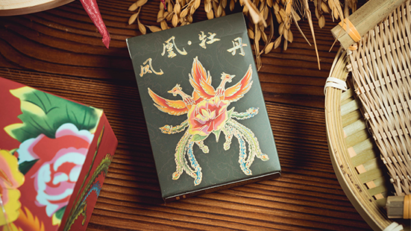 74731-full Phoenix and Peony (Green) Playing Cards by Bacon Playing Card Company