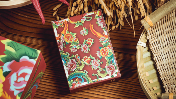 74732-alt1 Phoenix and Peony (Red) Playing Cards by Bacon Playing Card Company