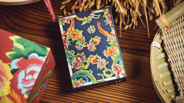 74733-alt1 Phoenix and Peony (Blue) Playing Cards by Bacon Playing Card Company