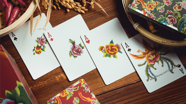 74733-alt3 Phoenix and Peony (Blue) Playing Cards by Bacon Playing Card Company