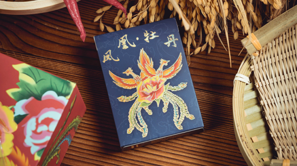 74733-full Phoenix and Peony (Blue) Playing Cards by Bacon Playing Card Company