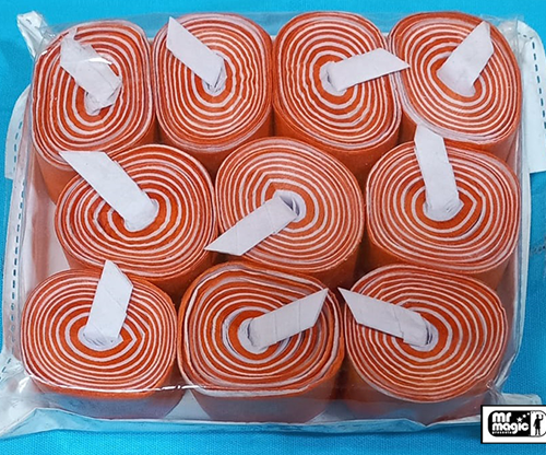 75221-full Mouth Coil 60ft/10ct (Orange/White) by Mr. Magic - Trick