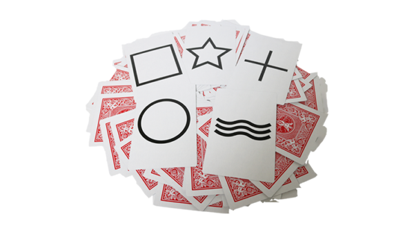 75282-alt1 Bicycle Jumbo ESP 50 Cards Red (10 of each Square, Wavy Lines, Star, Circle and Cross) by Murphy's Magic