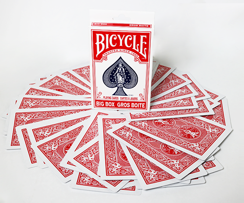 75282-full Bicycle Jumbo ESP 50 Cards Red (10 of each Square, Wavy Lines, Star, Circle and Cross) by Murphy's Magic
