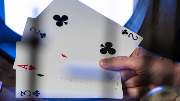 75312-alt2 Michael Skinner's Ultimate Bicycle Jumbo 3 Card Monte (Blue) by Murphy's Magic - Trick