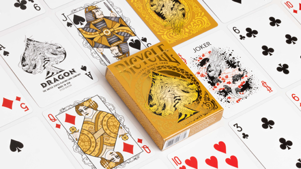 76661-alt2 Bicycle Gold Dragon Playing Cards by US Playing Card Co