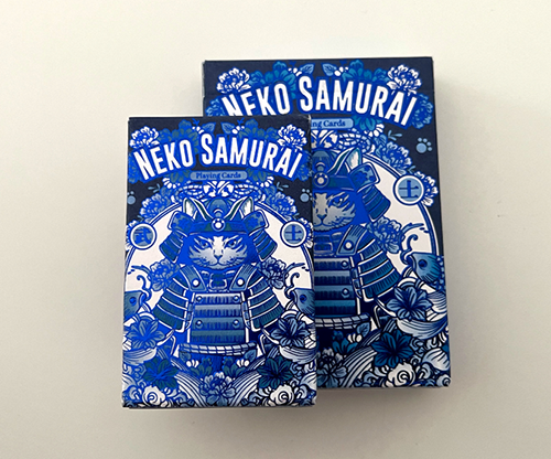 Neko Samurai (Mini Blue) Playing Cards