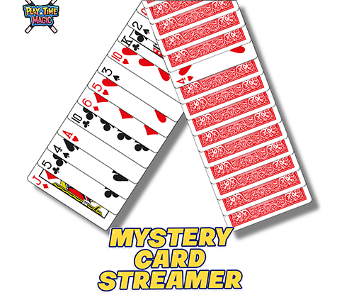 79195-alt1 Mystery Card Streamer (Red 4 of Hearts) by PlayTime Magic DEFMA