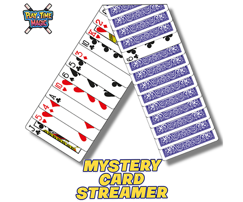 79198-alt1 Mystery Card Streamer (Blue 6 of Clubs) by PlayTime Magic DEFMA