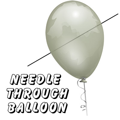 bcneedlethrball-full Needle Thru Balloon Professional (with 10 clear balloons) by Bazar de Magia - Trick