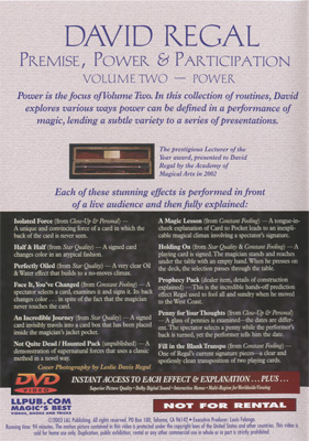 dvddr2pre-alt1 Premise Power & Participation Vol. 2 by David Regal and L & L Publishing - DVD