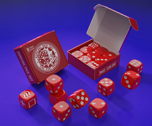 80001-full Forcing Dice Set by IARVEL Magic (Red)