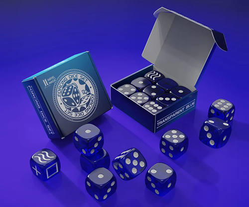 80008-full Forcing Dice Set by IARVEL Magic (Transparent Blue)