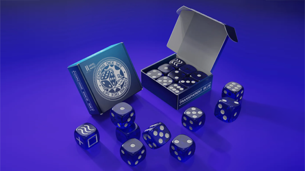 80008-full Forcing Dice Set by IARVEL Magic (Transparent Blue)