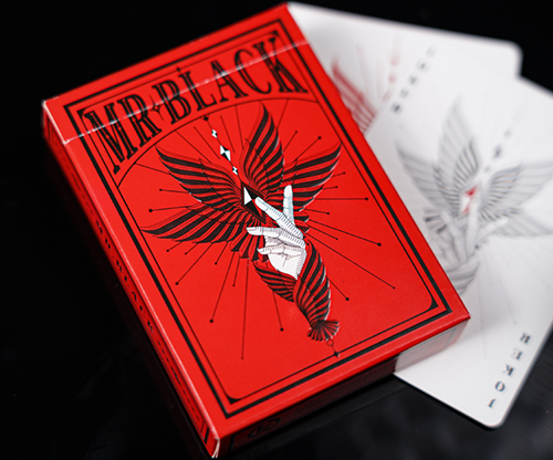 Mr. Black V1 (Red) Playing Cards