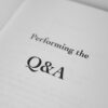 Performing the Q&A by Gerry McCambridge