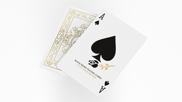 Black Roses White Gold Foil Playing Cards
