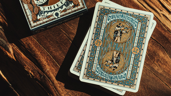 79966-alt1 Gunslingers Poker (Blue) Playing Cards