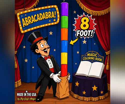 80663-full 8 Foot Appearing Multi-Color Pole by Big Guy's Magic - Coloring Book Kicker Finale