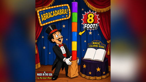 80663-full 8 Foot Appearing Multi-Color Pole by Big Guy's Magic - Coloring Book Kicker Finale