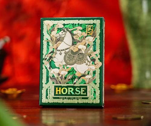 80863-full Year of the Horse (Green) Playing Cards by TCC Fashion