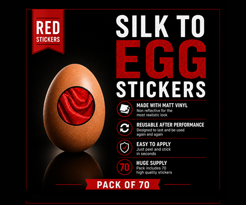 Silk to Egg Stickers (RED) Pack of 70