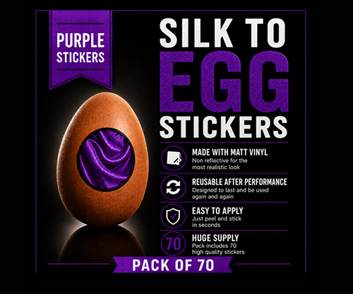 Silk to Egg Stickers (Purple) Pack of 70