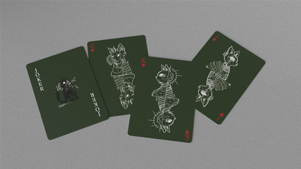 80937-alt2 Schrodinger's Cat: Alive Green Edition Playing Cards