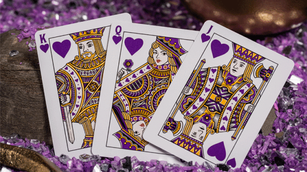 81136-alt1 GILDED Good Pals Purple Foil Logo Playing Cards