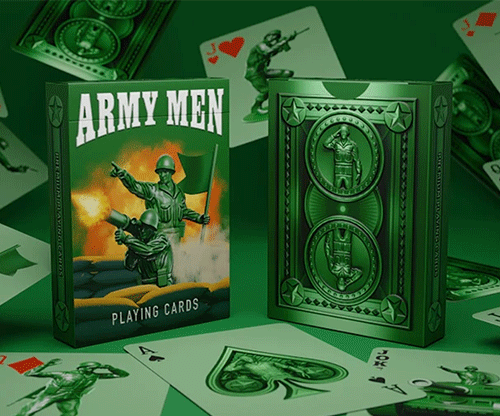 Army Men Playing Cards